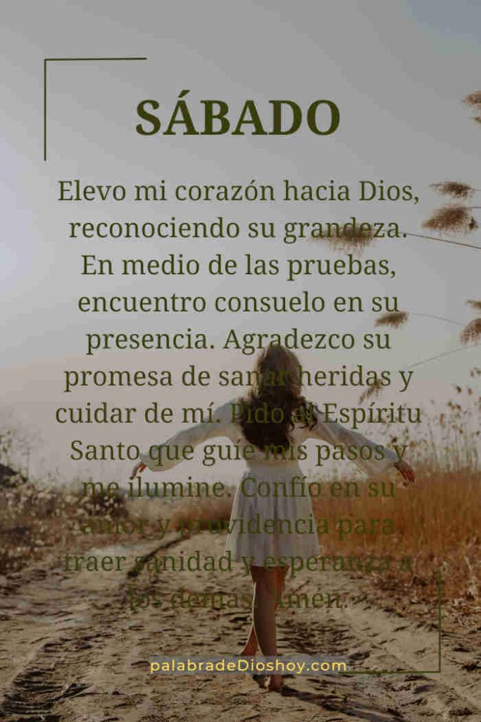 Oración del día de hoy sábado: Concédenos sanidad física, emocional y espiritual 1 Oración de hoy sábado