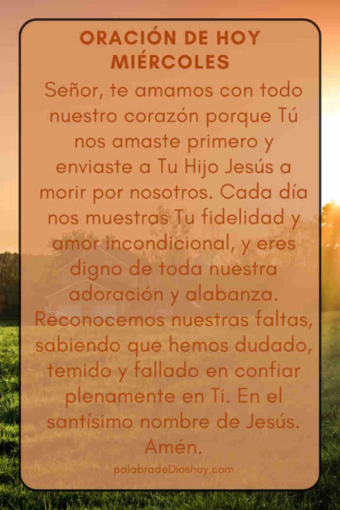 Oración de hoy miércoles