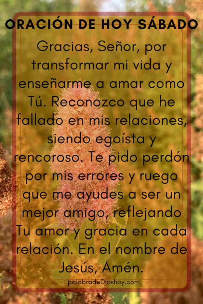 Oración del día sábado: una amistad que refleja Tu amor 8 Oración diaria sábado