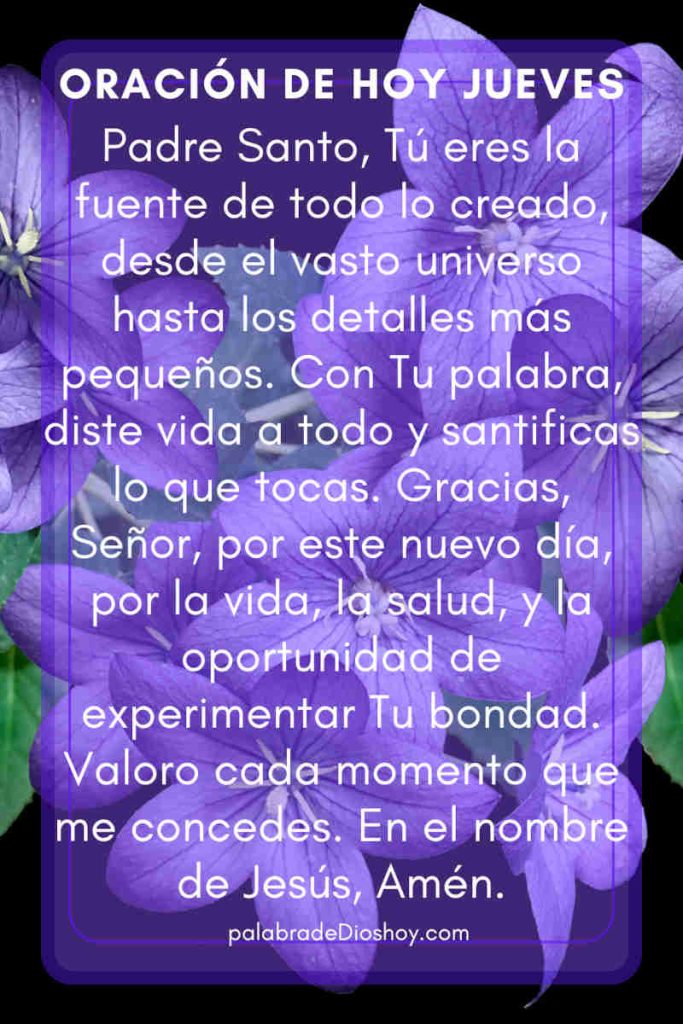 Oración de la mañana jueves