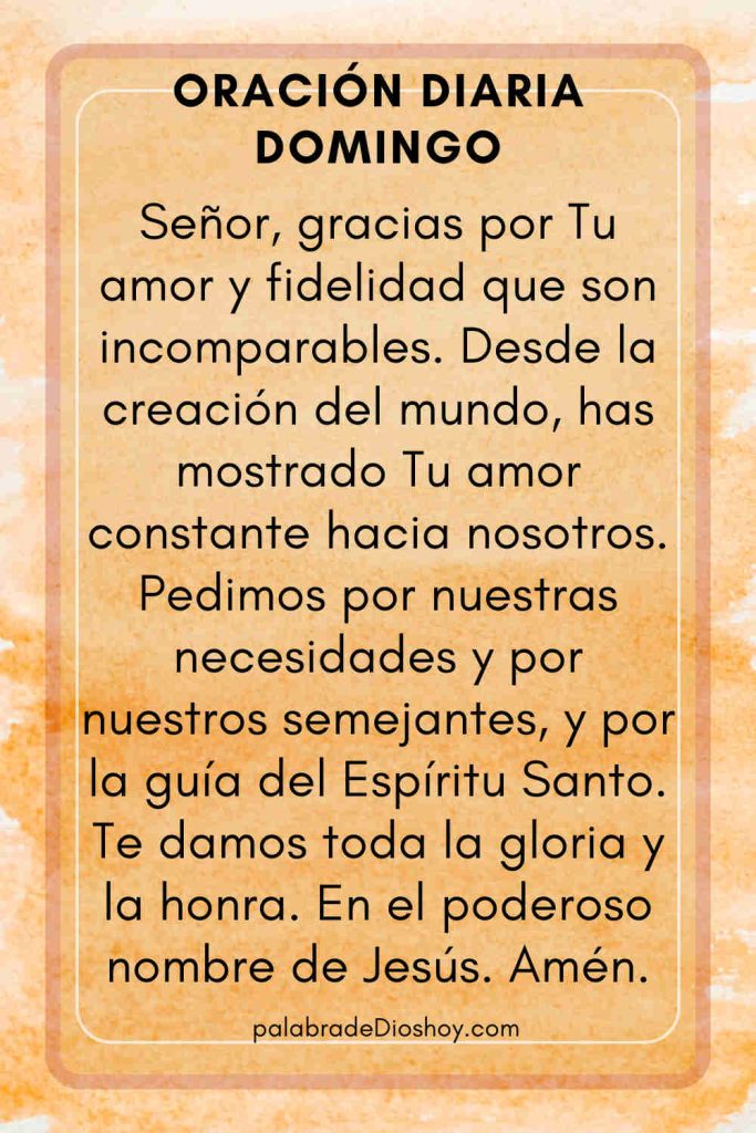 Oracion diaria domingo