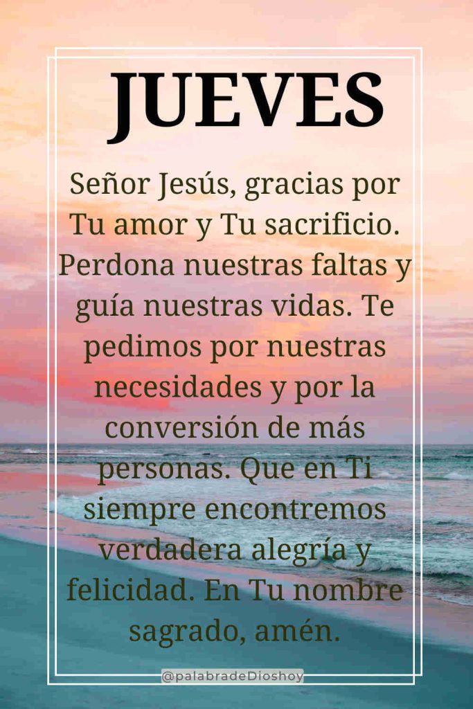 Oración del día de hoy jueves 3 Oracion del jueves