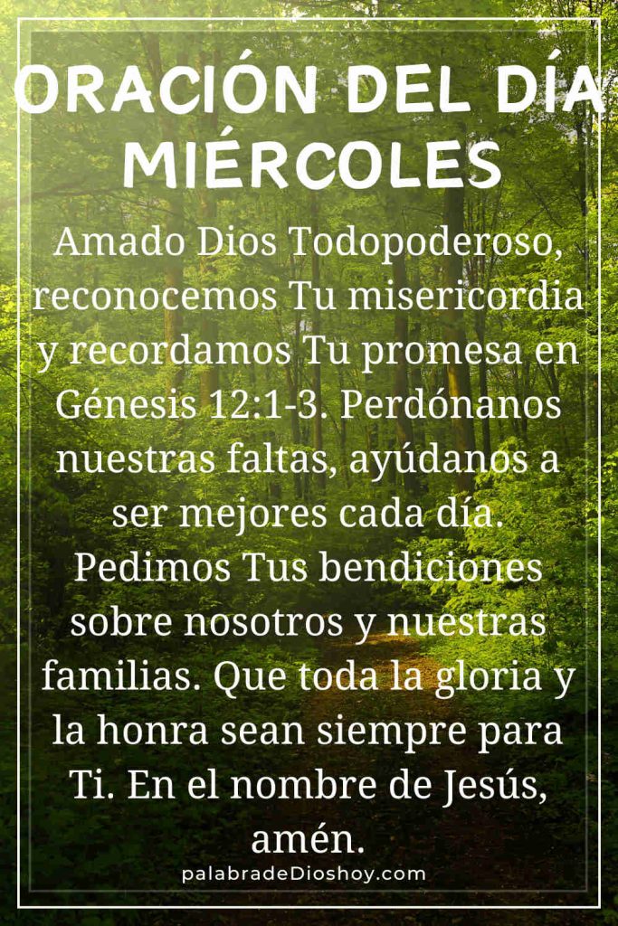 Oracion del dia miercoles