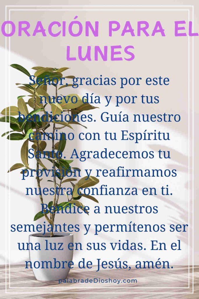 Oración del día lunes dando gracias a Dios Padre 8 Oracion para le lunes