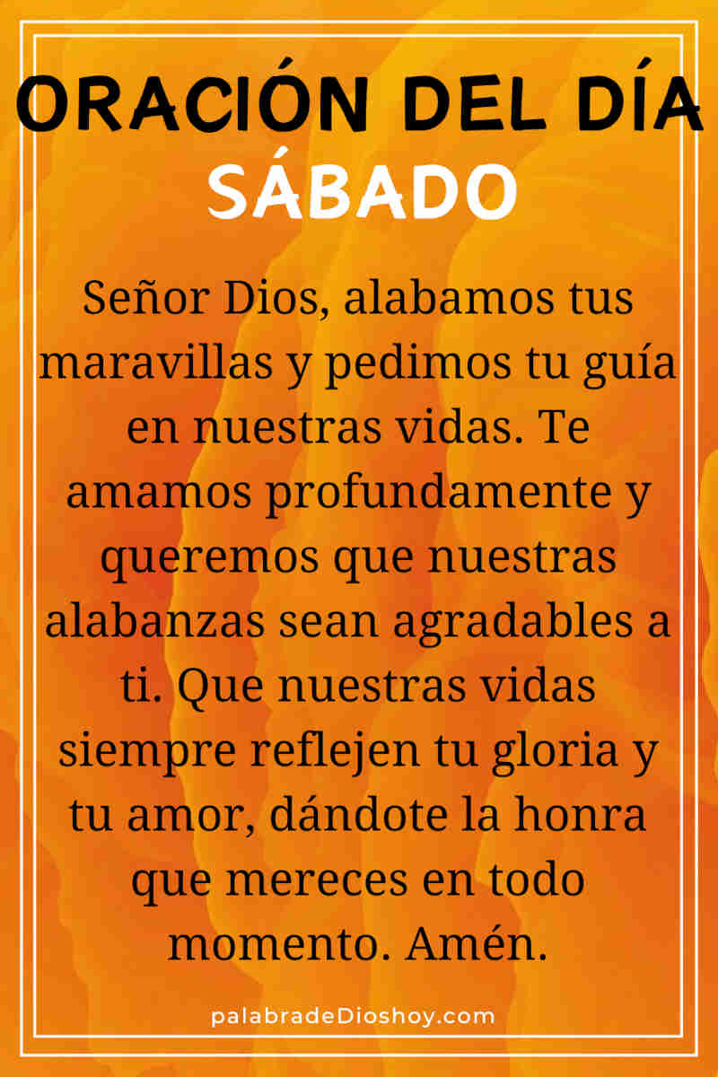 Oracion del dia sabado