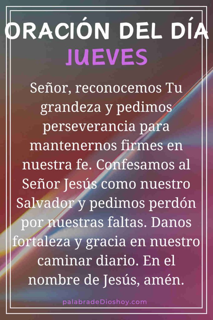 Oracion del dia jueves