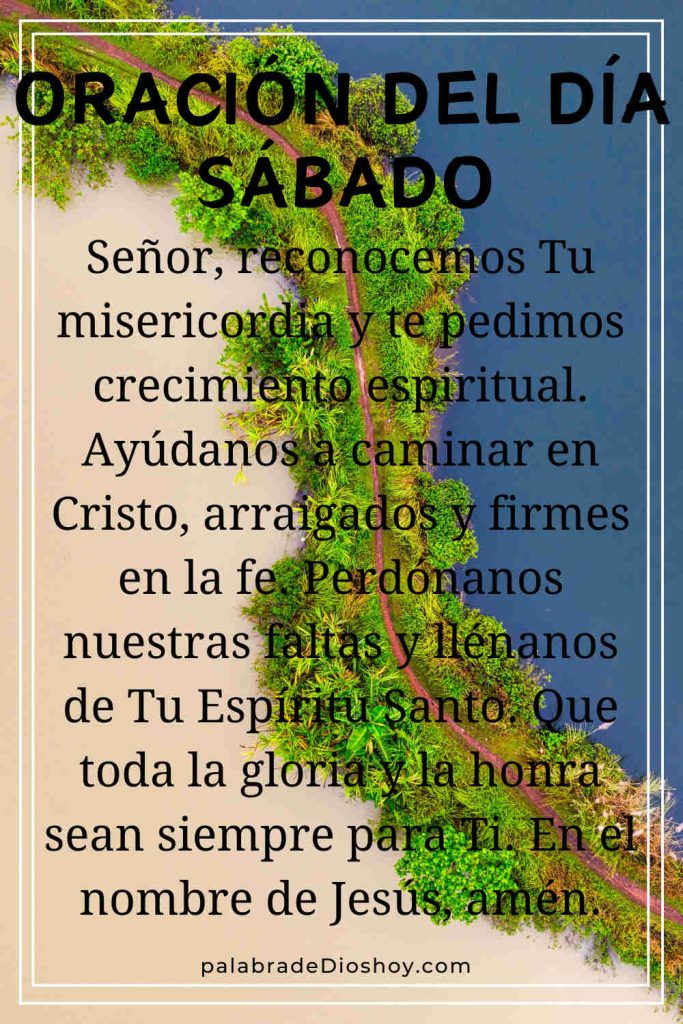 Oración del día de hoy sábado arraigados y sobreedificados en él 9 Oracion del dia sabado