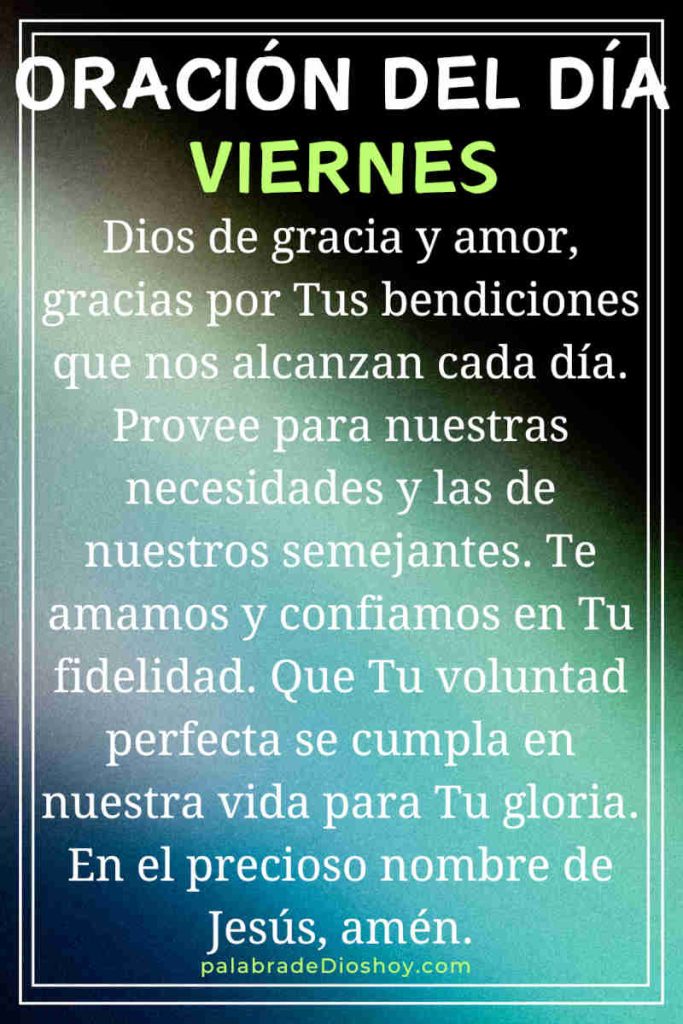 Oracion del dia viernes 24 de enero