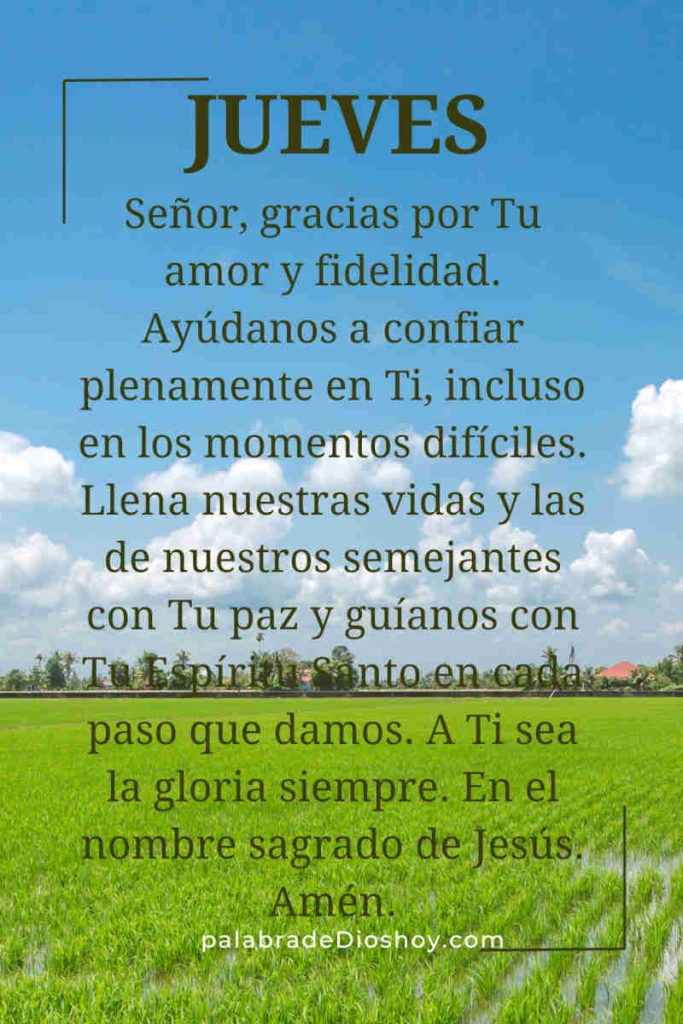 Oracion del jueves 30 de enero