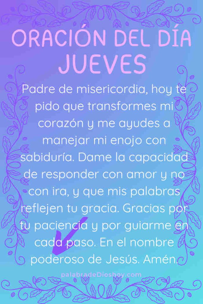 Oración del día jueves 20 de febrero