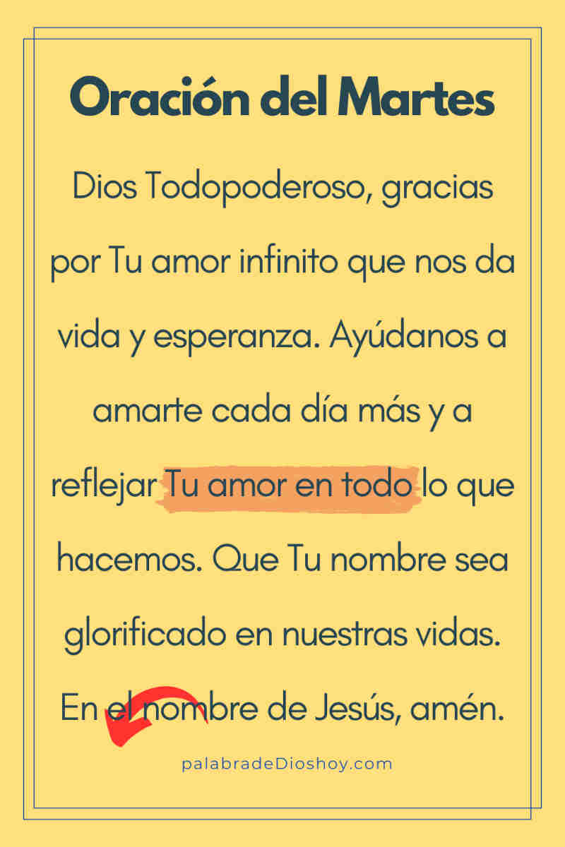 Oracion del martes 4 de febrero