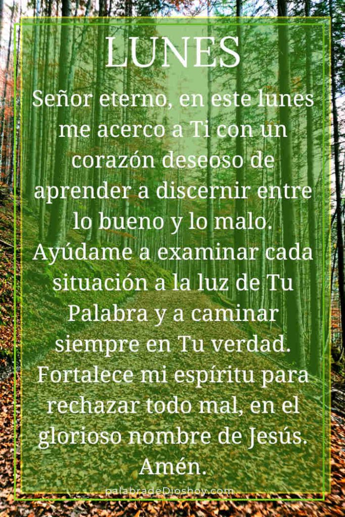 Oración del día de hoy lunes 28 de abril de 2025 2 Oración cristiana inspiracional sobre discernimiento para el lunes basada en 1 Tesalonicenses 5:21-22
