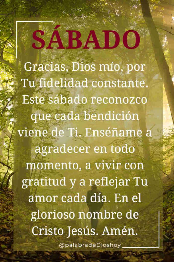 Oración cristiana del sábado sobre el agradecimiento basada en Efesios 5:20