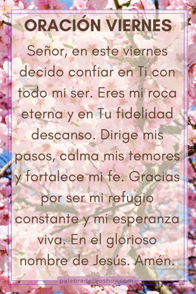 Oración cristiana sobre confiar en Dios basada en Isaías 26:4 para el día viernes
