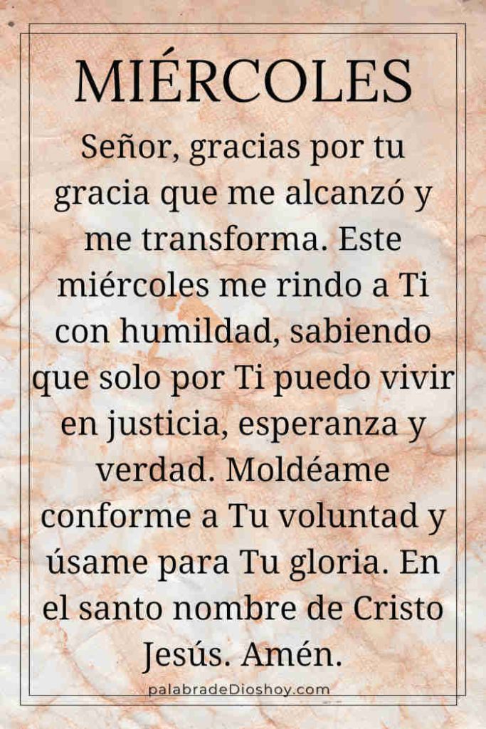Oración cristiana del miércoles sobre la gracia de Dios inspirada en Tito 2:11-13