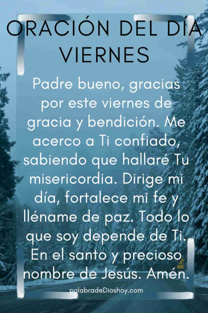 Oración cristiana sobre la gracia de Dios para el viernes