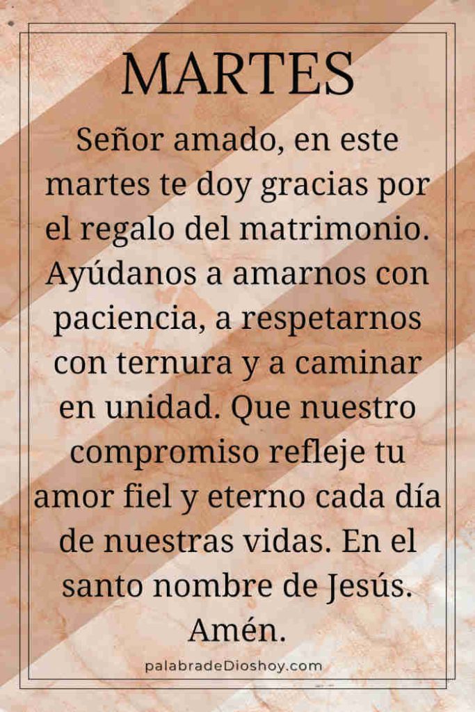 Oración cristiana de martes para fortalecer el matrimonio basada en 1 Corintios 7:2