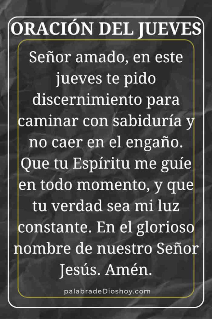 Oración cristiana del jueves por discernimiento basada en Proverbios 14:15