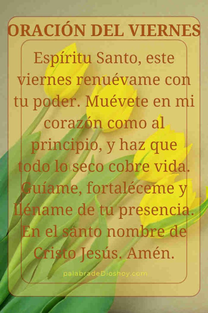 Oración del día de hoy viernes 27 de junio de 2025 9 Oración cristiana del viernes al Espíritu Santo basada en Génesis 1:2