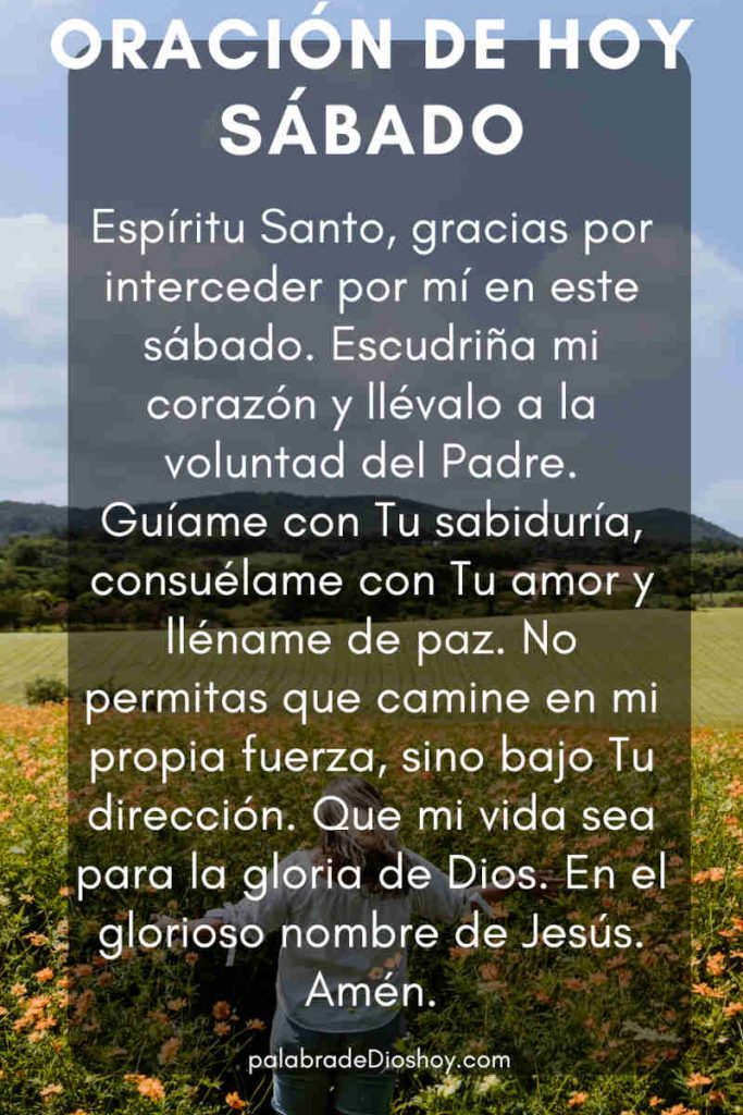 Imagen cristiana oración del sábado sobre el Espíritu Santo con versículo Romanos 8:27