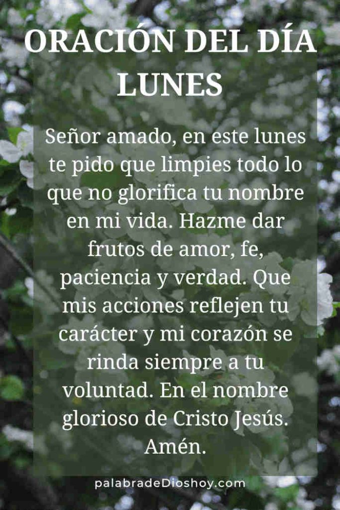 Oración cristiana inspiracional del lunes basada en Juan 15:2 sobre los frutos espirituales