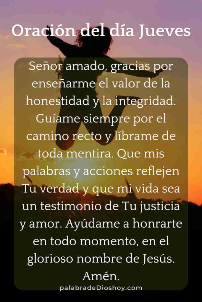 Oración cristiana sobre la honestidad basada en Proverbios 11:3 para el jueves 14 de agosto de 2025.
