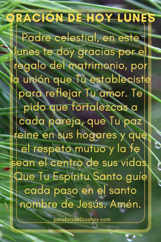 Oración del día de hoy lunes 25 de agosto de 2025 8 Oración cristiana sobre matrimonio para el lunes 25 de agosto de 2025 basada en Efesios 5:22