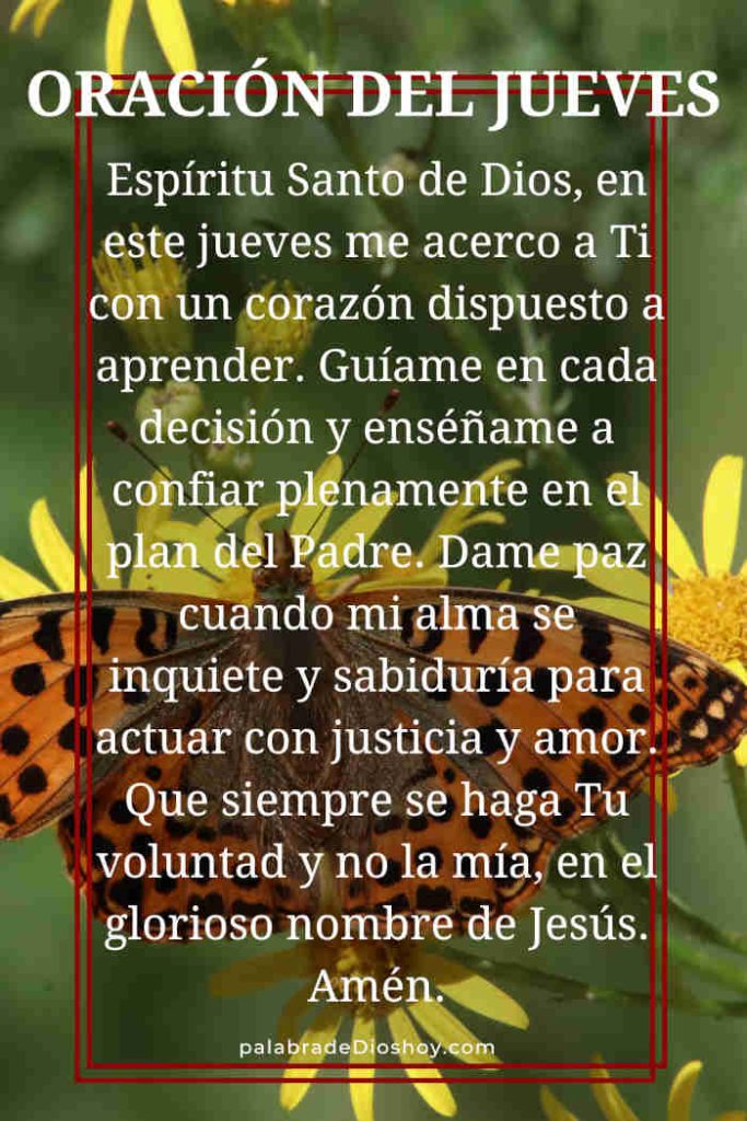 Oración cristiana sobre el Espíritu Santo para el jueves 28 de agosto de 2025 basada en Juan 14:26