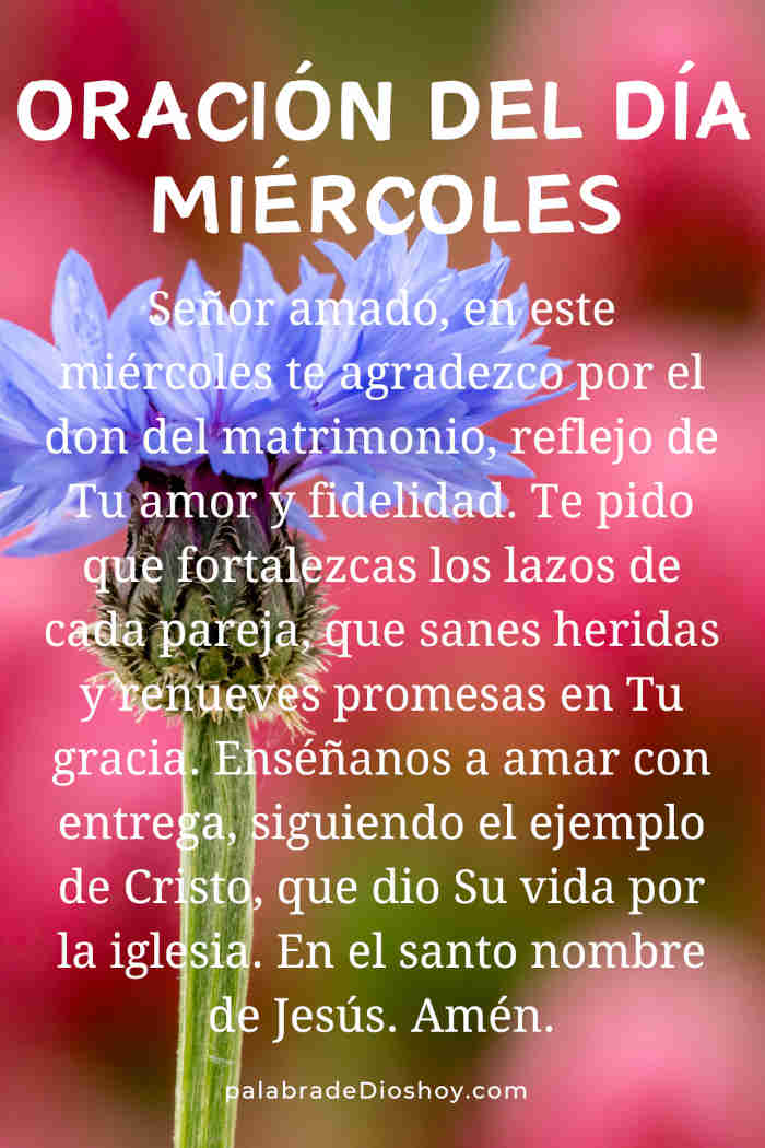 Oración del día de hoy miércoles 1 de octubre de 2025 1 Oración cristiana por el matrimonio para el día de hoy miércoles 1 de octubre basada en Efesios 5:25