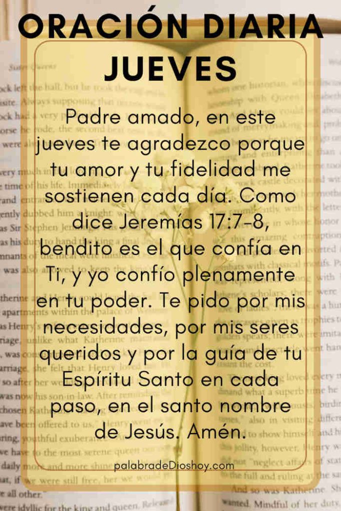 Oración cristiana de bendición para el jueves 11 de septiembre de 2025 basada en Jeremías 17:7-8