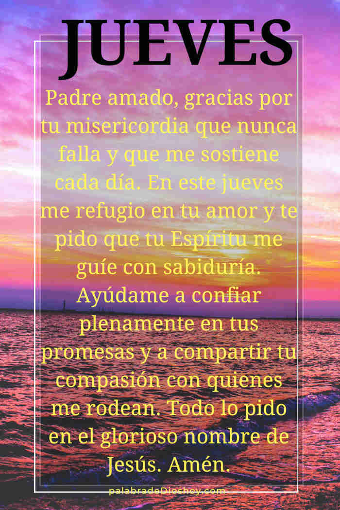 Oración del día de hoy jueves 18 de septiembre de 2025 1 Oración cristiana sobre la misericordia de Dios para el jueves 18 de septiembre de 2025 basada en Lamentaciones 3:22
