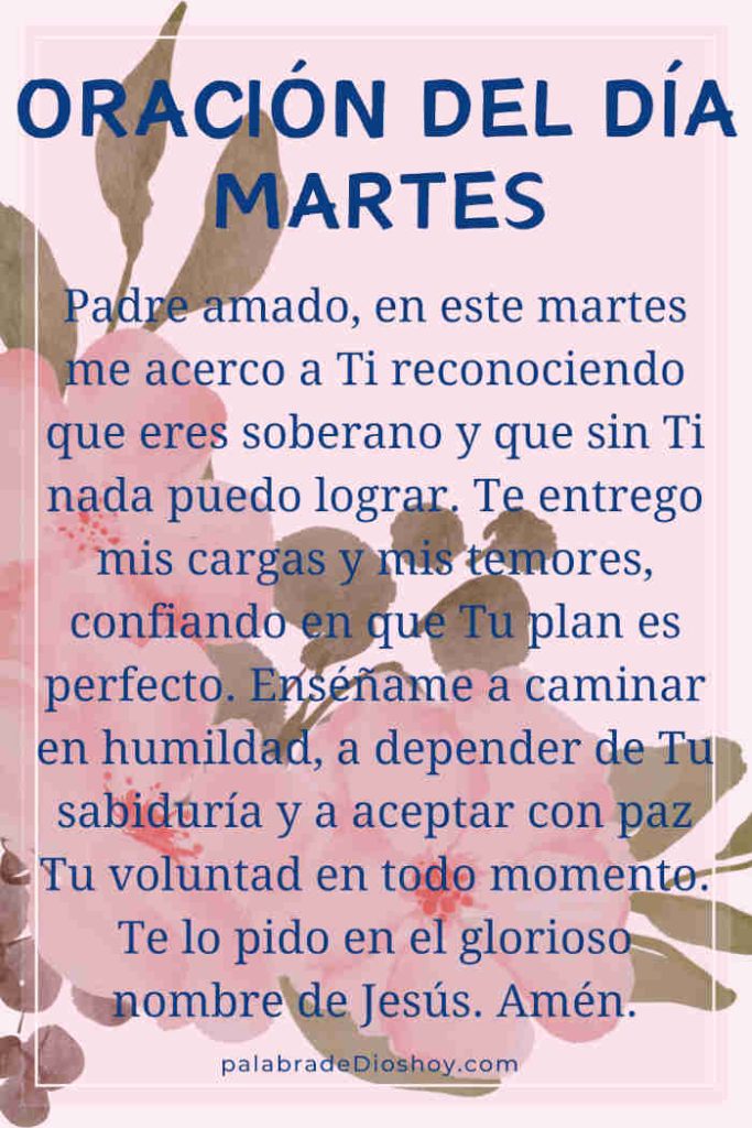 Oración cristiana de humildad para el martes basada en Lucas 14:11