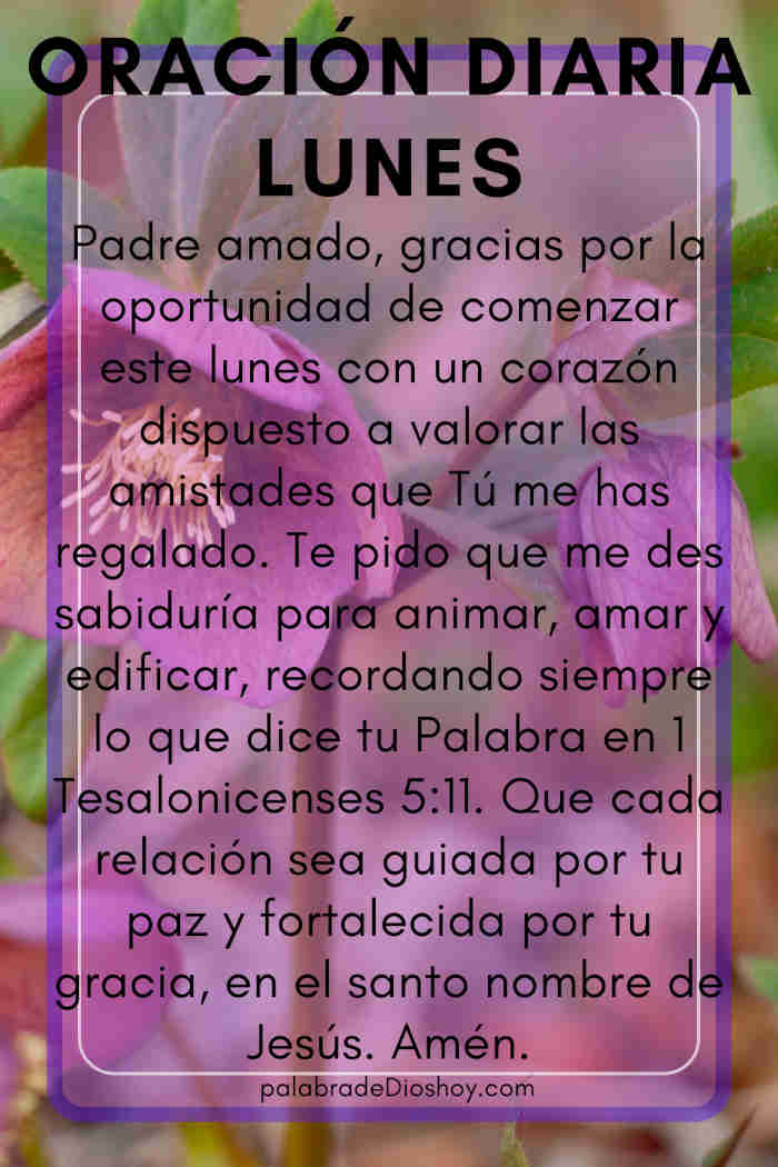 Oración del día de hoy lunes 8 de septiembre de 2025 1 Oración cristiana de amistad para el lunes 8 de septiembre de 2025 basada en 1 Tesalonicenses 5:11