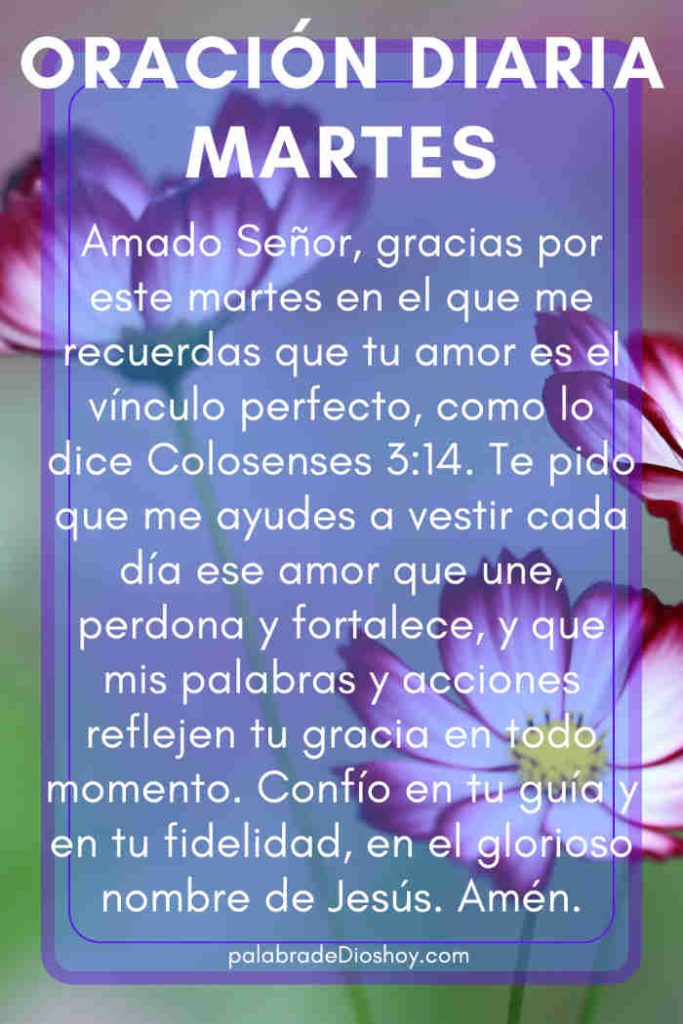 Oración cristiana de amor para el martes 9 de septiembre de 2025 basada en Colosenses 3:14
