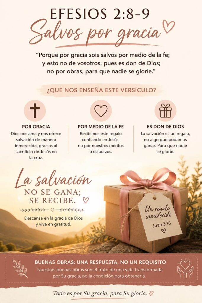La gracia de Dios es el mayor regalo que un ser humano puede recibir  Efesios 2:8