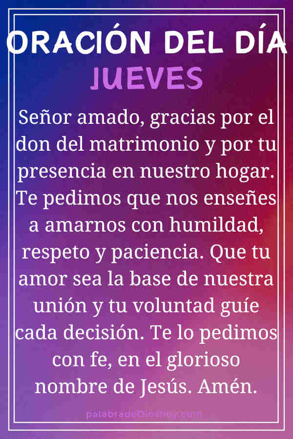 Oración cristiana por matrimonio para el jueves 6 de noviembre de 2025 basada en Colosenses 3:18