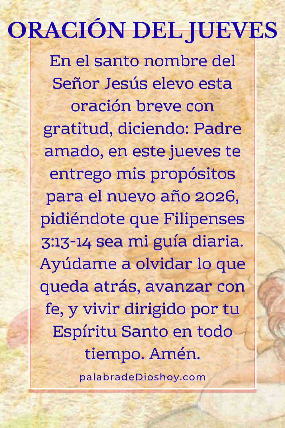 Oración cristiana de propósitos para el jueves inicio del año 2026