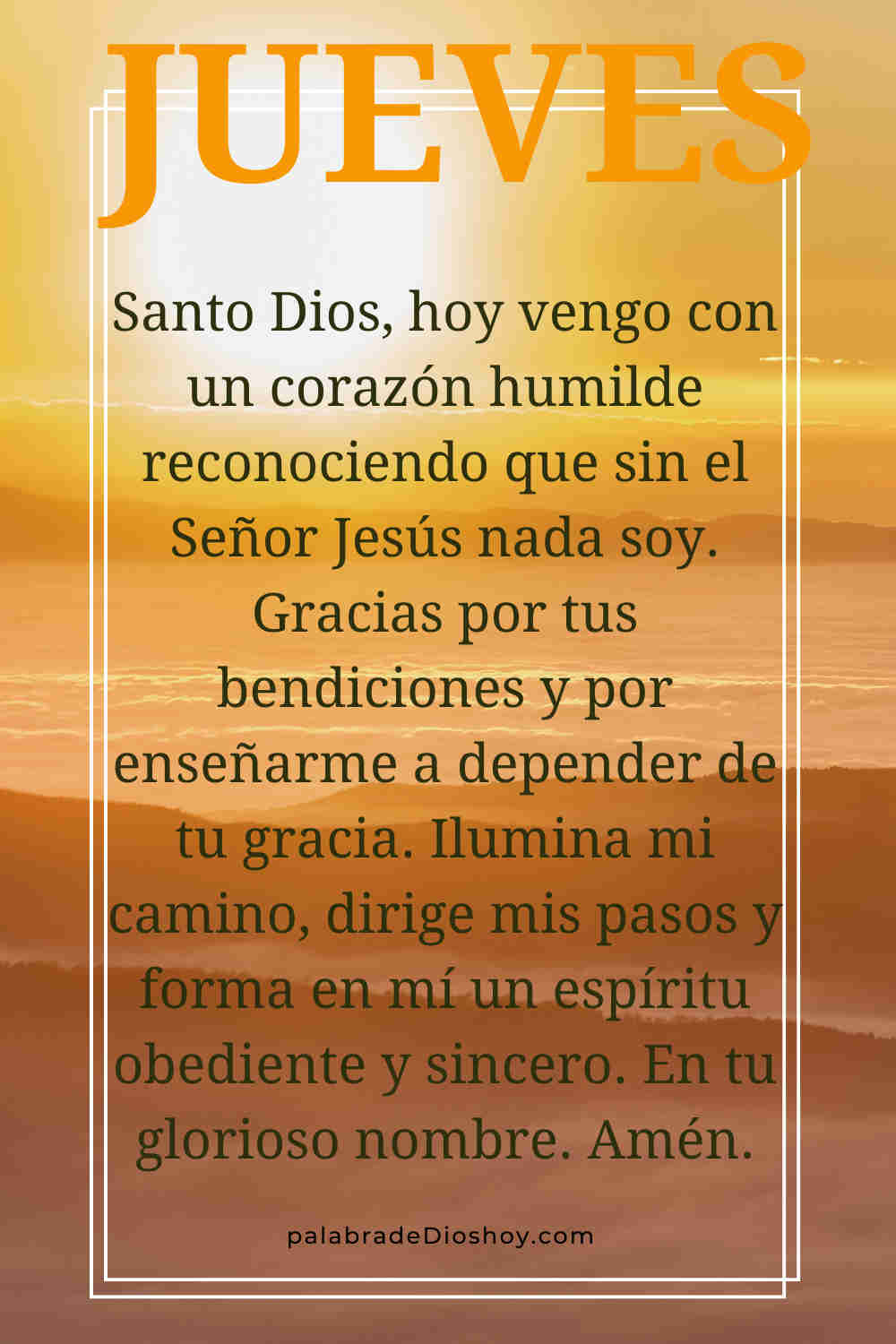 Oración cristiana sobre humildad y obediencia para el jueves 15 de enero de 2026