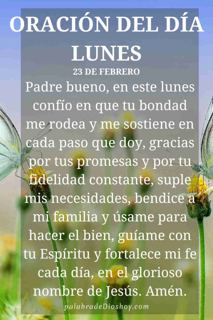 Oración cristiana sobre la bondad de Dios para el lunes 23 de febrero de 2026 basada en Mateo 7:11