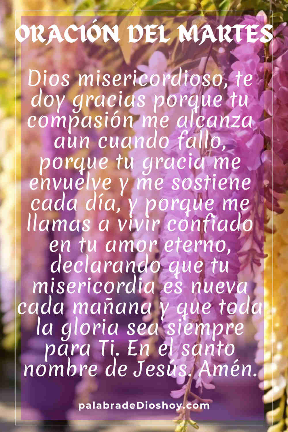 Oración cristiana sobre la misericordia de Dios basada en Romanos 11:32 para el martes