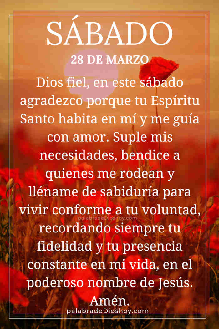 Oración cristiana sobre Espíritu Santo con 1 Corintios 3:16 para sábado 28 de marzo de 2026