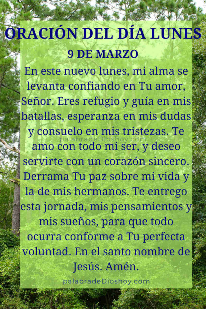 Oración cristiana inspiracional sobre el amor basada en Daniel 9:4 para el lunes 9 de marzo de 2026