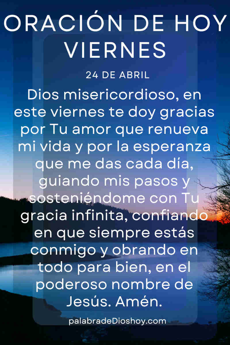 Oración cristiana de misericordia para el viernes basada en 1 Pedro 1:3.