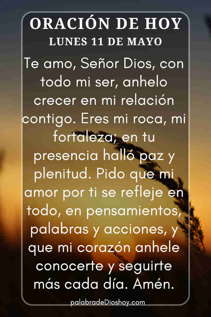 Oración cristiana sobre crecimiento espiritual basada en 2 Corintios 3:18 para el lunes 11 de mayo de 2026.