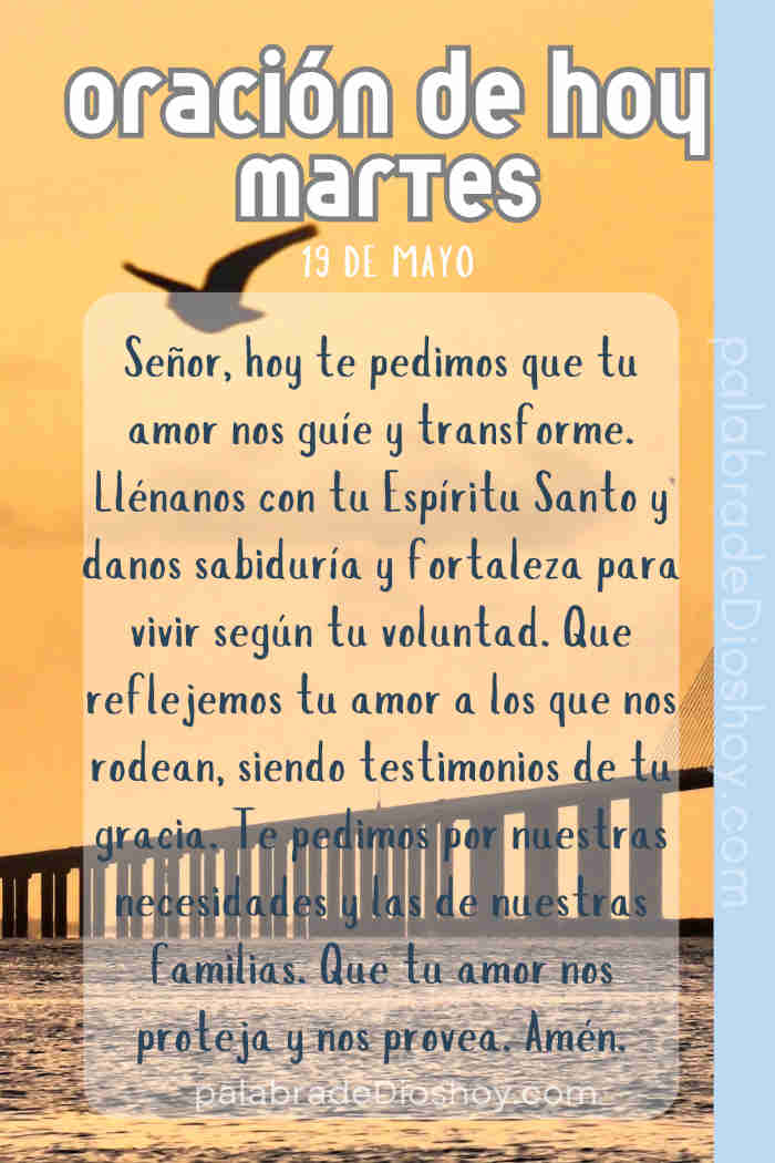 Oración cristiana sobre el amor de Dios inspirada en Deuteronomio 7:8 para el martes 19 de mayo de 2026.