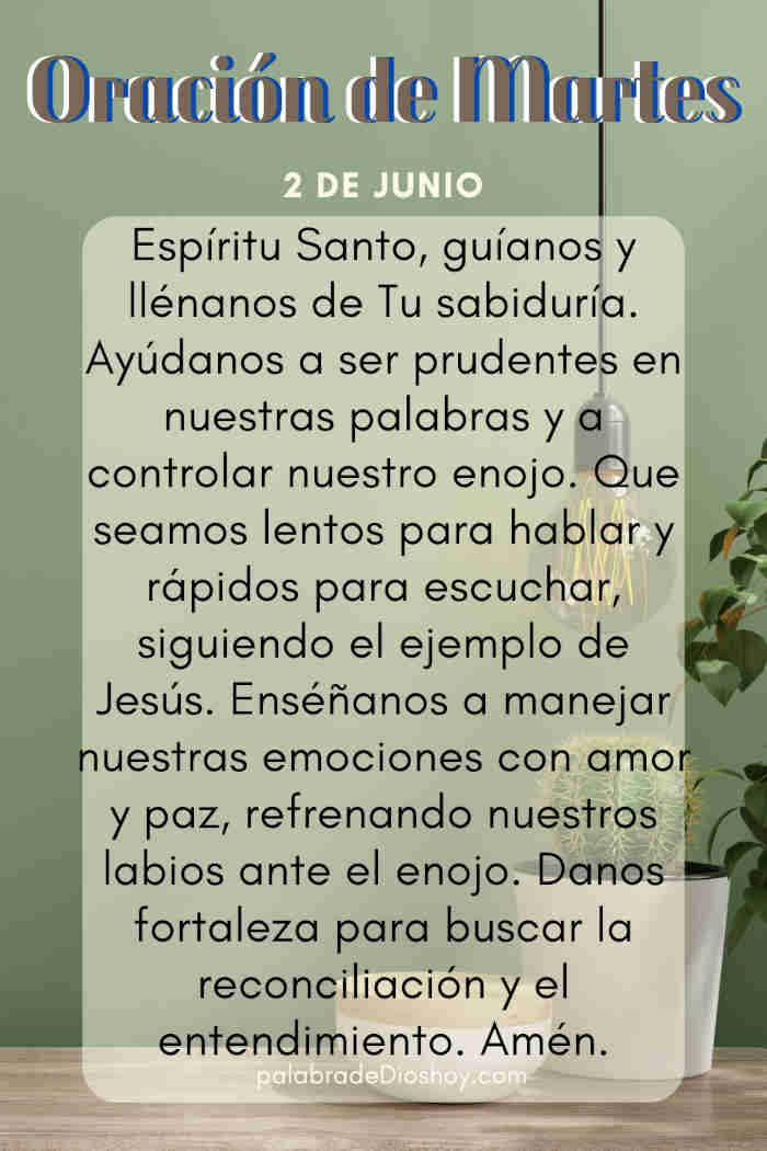 Oración del día martes 2 de junio sobre el enojo basada en Proverbios 10:19