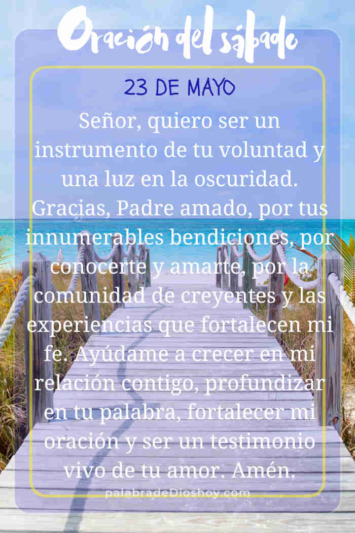 Oración cristiana sobre crecimiento espiritual basada en 1 Corintios 15:58 para el sábado 23 de mayo de 2026.