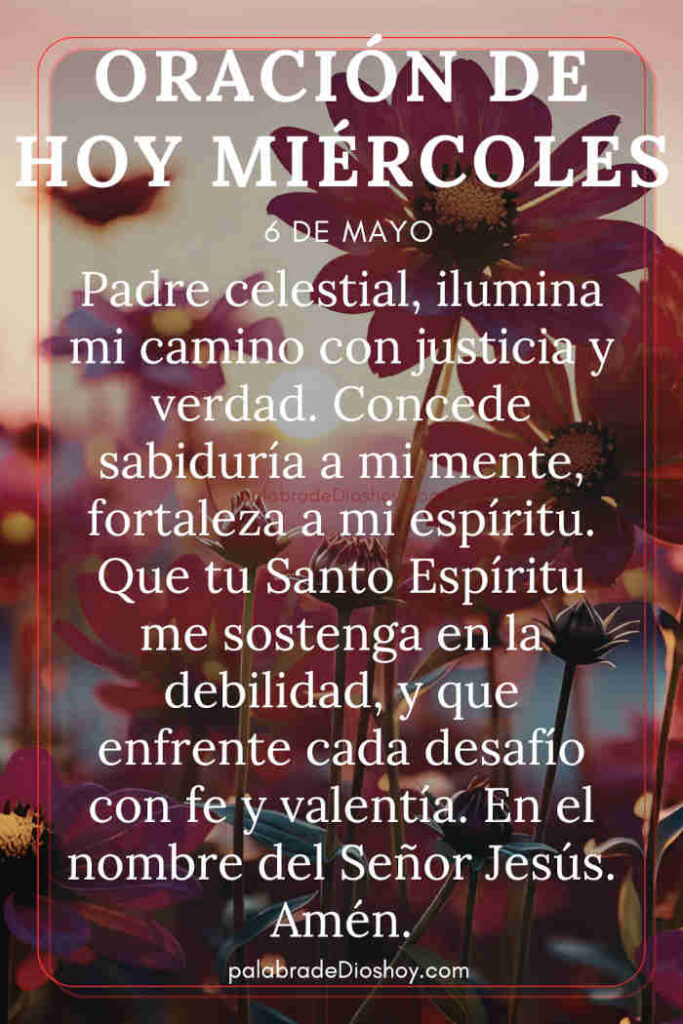 Oración cristiana contra el temor basada en Génesis 15:1 para el miércoles 6 de mayo de 2026
