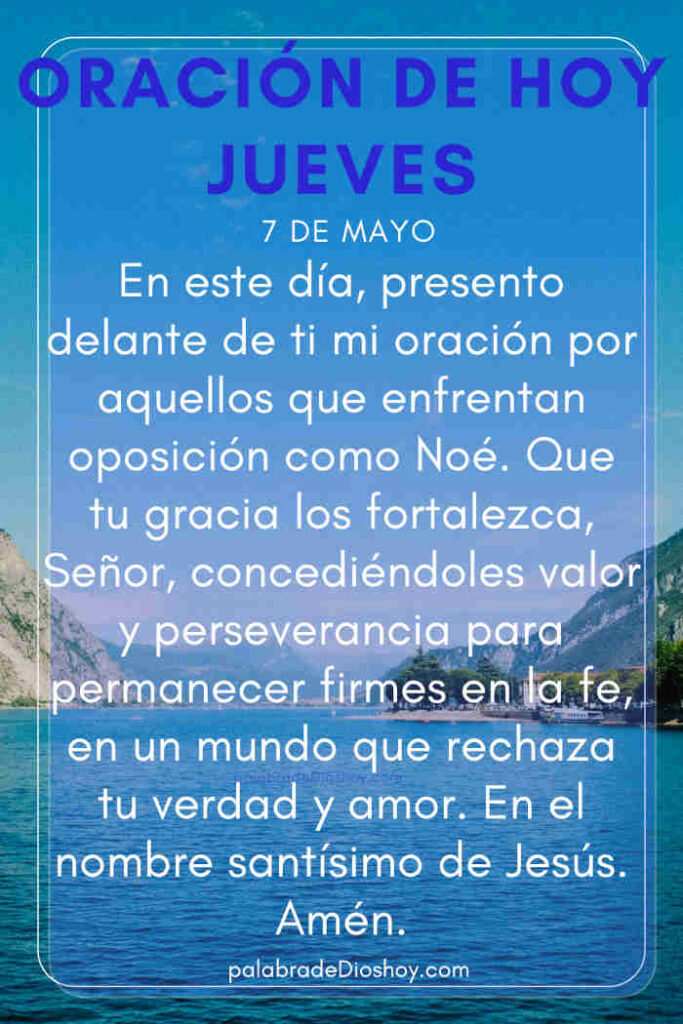 Oración cristiana sobre la gracia de Dios basada en Génesis 6:8 para el jueves 7 de mayo de 2026