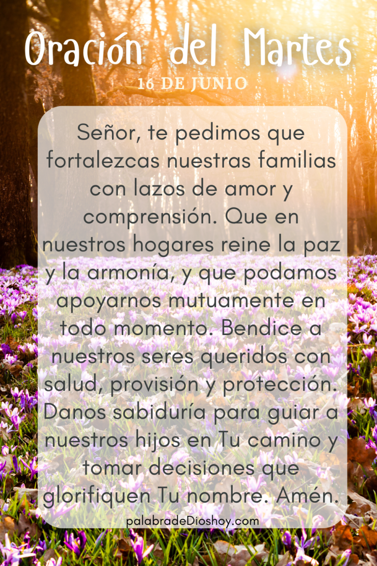 Oración cristiana por la familia basada en Josué 24:15 para el martes 16 de junio.